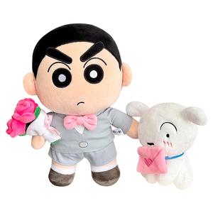 Плюшевая кукла Crayon Shinchan Large Print, высота 35см/40см Crooked Melon Production, sticker figures - includes flowers, 26*15*25cm