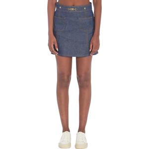 Джинсовая юбка с логотипом CELINE, синий