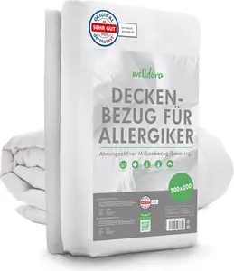 Наволочка Welldora Quilt 200x200 см для аллергиков, на молнии, белая Sonstige Vorlage