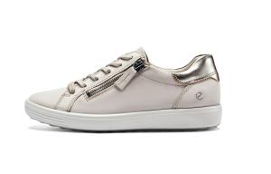 Ecco SS26 Soft Cool размер 7 коллекция женской обуви низкие кеды женские теплый бежево-коричневый 490553