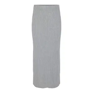 Юбка Pieces Iris long skirt, серый