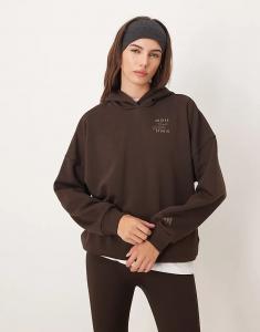 Толстовка Adidas Performance Three Stripes Studios коричневого цвета