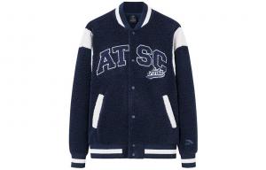 Куртка бейсбольная Anta Life Collection унисекс темно-синего цвета