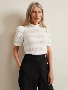 Текстурированный топ samiha с высоким вырезом Phase Eight, слоновая кость