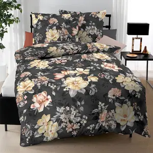 Постельное белье Flannel Magnolia Black 135x200 см + 80x80 см Kaeppel