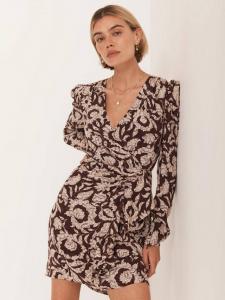 Мини-платье-футляр с цветочным принтом Mint Velvet