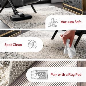 nuLOOM, 82 x 305 см, Scarlette Abstract Diamond Shag Runner Rug, Off-white