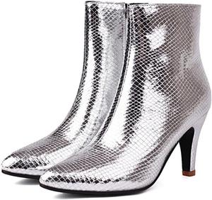 Женские ботильоны Alyaafifa на каблуке, зауженный носок, закрытые, с каблуком 3,5 дюйма, с молнией, классические вечерние, для офиса, элегантная обувь