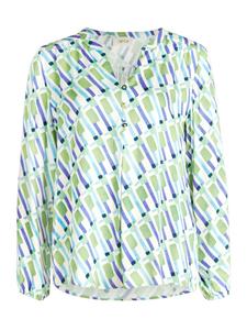 CARTOON Повседневная блузка на пуговицах зелено-синего цвета