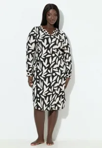 Ночная рубашка druck ausschnitt langarm Ulla Popken, Black