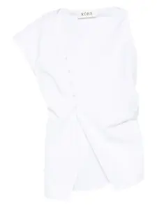 Топ асимметричного кроя с драпировкой Róhe, белый