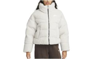 Бархатная куртка женская серо-белая Nike