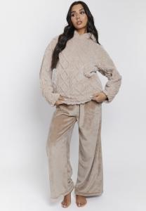 Пижамный комплект Loungeable CABLE CUTWORK LUXURY HOODED SET, Taupe