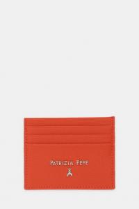Кожаный футляр для карт Patrizia Pepe, оранжевый