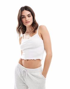 Укороченный топ-топ Pointelle с лифом-камиль белого цвета Cotton On