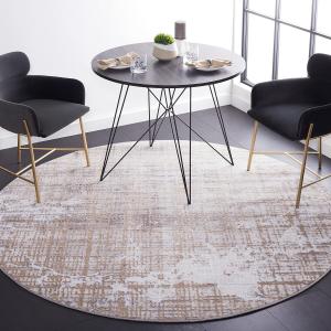 Ковер SAFAVIEH, 201 x 201 см, Amelia Collection Grey/Beige ALA248B современный абстрактный без ворса