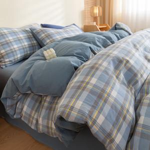 LUOLAI HOME Комплект постельного белья 1.2M, 3 предмета, простыня, размер 150x200 см, 100% высокоплотный хлопок, цвет цзяньсилань