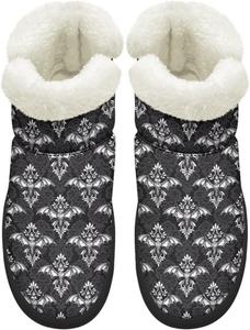 Мини-снежные ботинки для женщин, с противоскользящей подошвой, на меху, теплые ботильоны для зимы, для улицы и дома, размеры США 4,5-12 Chririnla, Gothic Bat Print