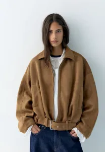 Куртка из искусственной кожи Pull&Bear, Brown