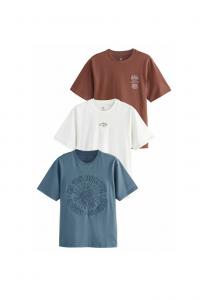 Футболка с принтом REGULAR FIT RAPHIC 3 PACK  Next, синий