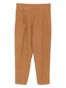 Льняные брюки со складками 120% Lino, коричневый