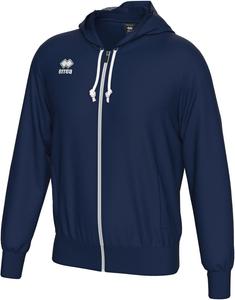 Худи ERREA на молнии, унисекс JACOB, капюшон на сетчатой подкладке, карман-кенгуру, ребристые рукава, ребристый низ, темно-синий