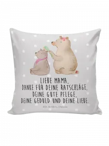 Подушка Mr & Mrs Panda 40x40 Bär Kind, пастельно-серый