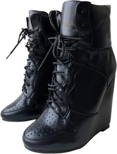 Frankie Hsu Фрэнки Хсу Wedge спортивные баскетбольные ботильоны на высоком каблуке, повседневные черные классические кроссовки-башмачки, дизайнерская обувь больших размеров для женщин и мужчин