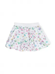 Юбка с цветочным принтом и узором Eyelike Chiara Ferragni Kids, белый