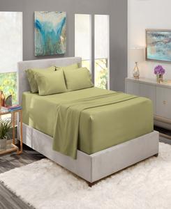 Комплект постельного белья из микрофибры с очень глубокими карманами, 6 предметов, размер «полный» Nestl, цвет sage olive green