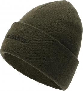 Мужская шапка-бини Allsaints с вышитым логотипом, Beetle Green