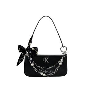 Calvin Klein Синтетическая бесшумная туманная городская подмышечная сумочка сумка-багет унисекс черный белый серый, Old Dream Time