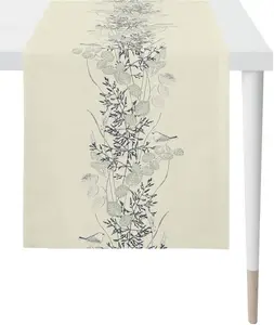 АПЭЛТ дорожка для стола "5250 AUTUMN TIME, жаккард, осенний декор, осень ", (1 шт.) APELT 46х140 см, белый