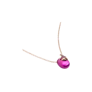 Колье Dada Arrigoni Happy frog с металлическим элементом цвета фуксии, розовым золотом и рубинами