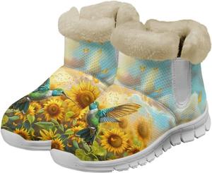 Зимние ботинки chaqlin Hummingbird с пометом, противоскользящие, с флисовой подкладкой и плоским каблуком, удобные, для холодной погоды, для повседневного ношения на улице, Sunflower Hummingbird