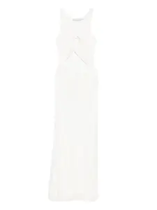 Платье с узором пейсли Christopher Esber, белый