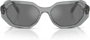 Женские солнцезащитные очки Swarovski Sk6028 шестиугольной формы, Transparent Dark Grey/Grey Mirrored Black