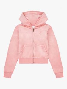 Детская велюровая худи с молнией в тон Juicy Couture, Peach Blossom