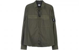 C.P.Company Застёгивающаяся на молнию рубашка с логотипом, Olive