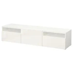 Тумба под ТВ, глянцево-белый, 180x42x39 см, SELSVIKEN, плавное закрывание BESTÅ IKEA