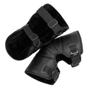 Ветрозащитные утолщенные наколенники LIFKOME для езды на мотоцикле или электровелосипеде, термонаколенники из полиуретана с ремешком, короткие, 34 см, защитная экипировка для зимней езды на велосипеде., Black