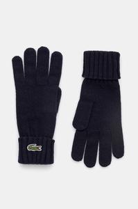 Шерстяные перчатки Lacoste, темно-синий