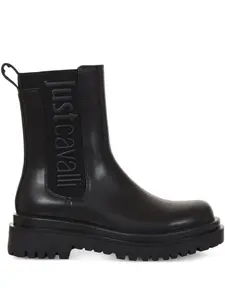 Ботинки на платформе с логотипом Just Cavalli, черный