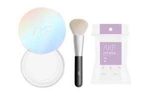 Набор косметики для женщин AKF, 04 Gentle Cleansing Natural+Loose Power Brush *1+Cotton Pads *1