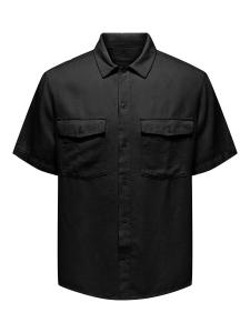 Рубашка на пуговицах классического кроя Only & Sons Kari, черный
