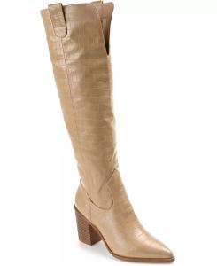 Женские классические сапоги до колена на широком каблуке Therese на широком каблуке Journee Collection, бежевый