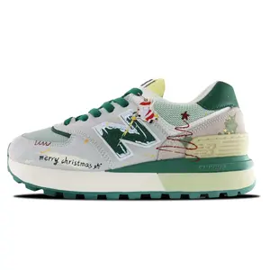 New Balance 574 Legacy износостойкие и легкие низкие кроссовки для бега унисекс серо-зеленые