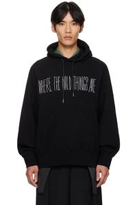 Хлопковый худи "Где обитают дикие твари" Sacai, черный