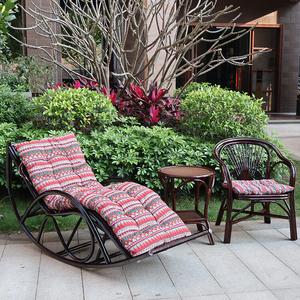 Комплект плетеной садовой мебели из ротанга: Кресло-качалка, Кресло и Кофейный столик