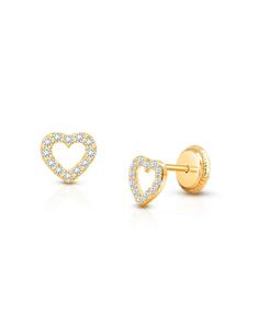 Детские серьги-гвоздики Любовь моя из 14-каратного золота для девочек, с винтовой застежкой Tiny Blessings, 14k yellow gold